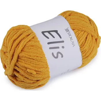 Příze Pletací žinylková příze Elis 100 g, barva 6 (30) hořčicová