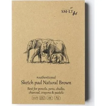 SMLT_art SMLT Blok Authentic, přírodně hnědý, A5, 80 listů, 135g/m2
