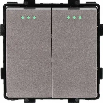 vypínač MODUL VLOŽKA DVOJITÝ KŘÍŽOVÝ VYPÍNAČ SVĚTLA ŠEDÝ