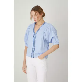 Dámská halenka Bavlněná halenka Medicine dámská, modrá barva, vzorovaná RS25.BDD705 05A, vel. XL