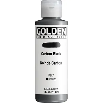 Výtvarná barva Akrylová barva Golden Fluid - 2040 Carbon Black Objem: 118 ml