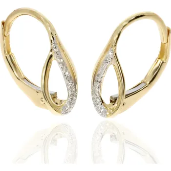 Náušnice Zlatnictví Helios Zlaté náušnice na patenty s Diamanty