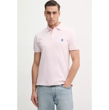 Bavlněné polo tričko Tommy Hilfiger MW0MW33167 růžová 03X, vel. S
