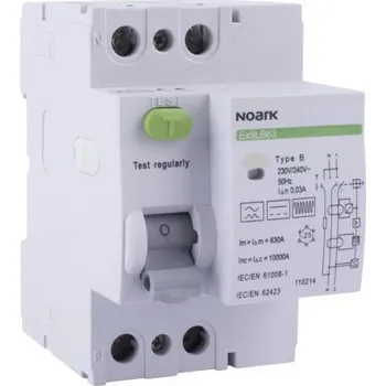 modulární přístroj a rozvaděč Proudový chránič Noark Ex9LB63 1P+N 40A B 30mA, 110213