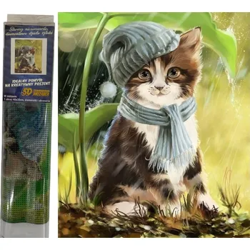 Diamantové malování vytvarnehracky.cz Diamantový obrázek - kotě v dešti 30 x 40 cm