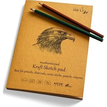 SMLT_art SMLT art Blok Authentic, kraftový, A5, 60 listů, 90g/m2