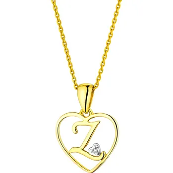 Přívěsek Přívěsek ze žlutého zlata s diamantem - písmeno Z, srdce - 0,005 ct - ryzost 585 - 110.304/Z