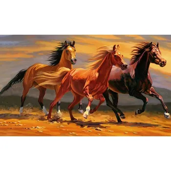 Diamantové malování vytvarnehracky.cz Diamantový obrázek - závodící koně 30 x 40 cm