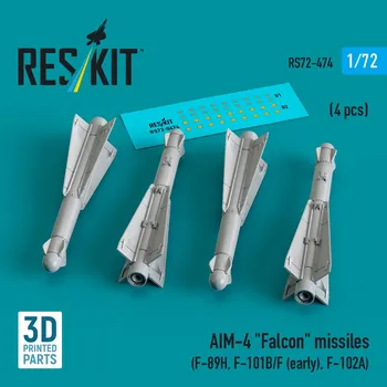Plastikový model 1/72 AIM-4 'Falcon' missiles (4 pcs.)