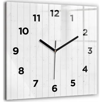 Hodiny Velké Skleněné Nástěnné Hodiny Dekorativní Dřevěné Panely Vzor 60x60