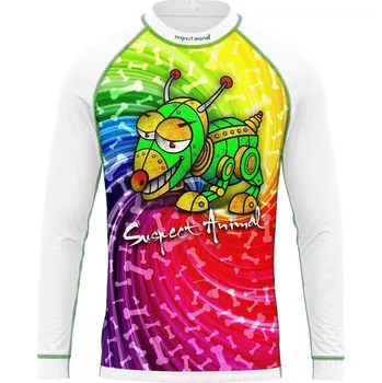 Dětské funkční triko dlouhý rukáv ROBOPES bílá Bamboo Heavy - Zelená / 150