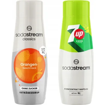 Sirup pro výrobník sody Sada 3 koncentrátů do vody Sodastream Orange Zero + Pepsi Max + 7up free