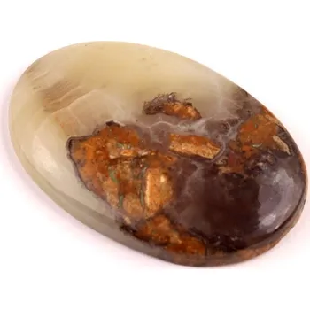 Přírodní kámen Kabošon Achát Yellow Botswana č.4106 (39x26x6mm)