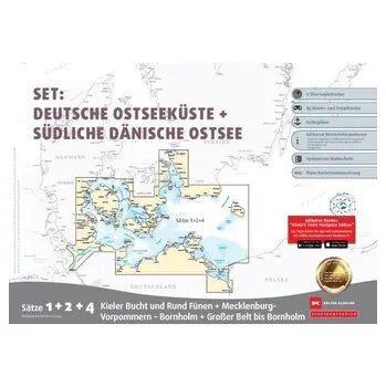 Sportbootkarten Satz 1, 2 und 4 Set: Deutsche Ostseeküste und Südliche Dänische Ostsee (Ausgabe 2025)