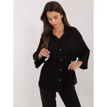 Černá oversize košile s límečkem LK-KS-509698.79-black Velikost: S/M