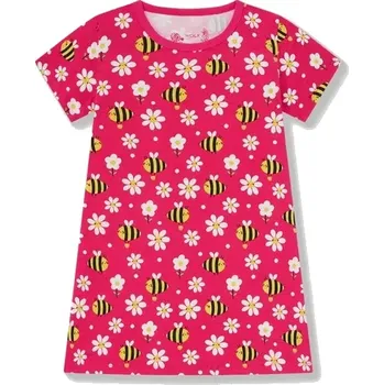 Dívčí noční košile Dětská noční košile WOLF S2581 tm.růžová vel.98,104,116