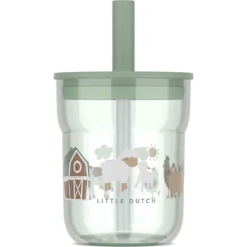 Dětská sklenička s brčkem Mio, 250ml, Mepal, farma