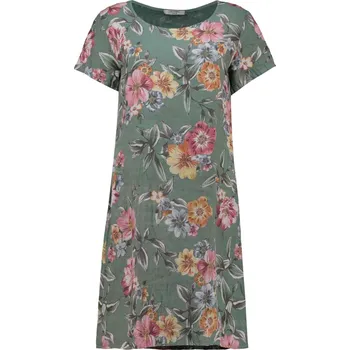 Dámské šaty LETNÍ LNĚNÉ ŠATY S KVĚTY Zabaione