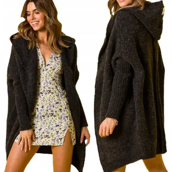 Dámský svetr Cudmoda dámský svetr černý oversize ke kolenům univerzální velikost