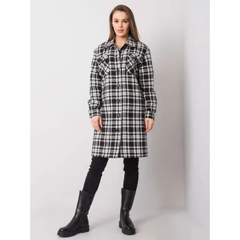 Dámský kabát Černo-bílý dámský károvaný kabát -LK-PL-508342-1.67-black-white Velikost: 42