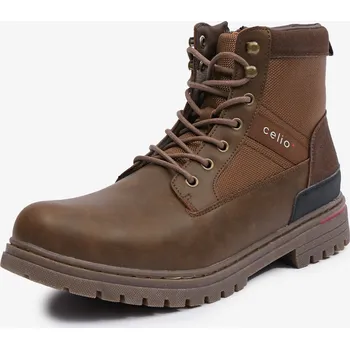 Pánské polobotky Celio Hnědá kotníková obuv 222037-03 Hnědá 44