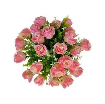 umělá květina Růže kytice 24 květů, sv. růžová AB025 sv. růžová