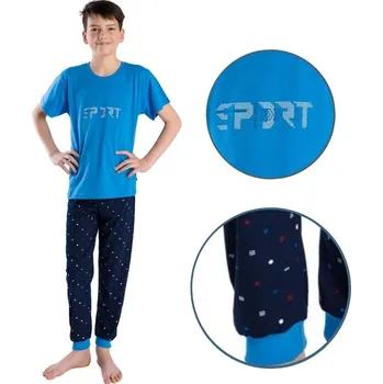 Chlapecké pyžamo Chlapecké pyžamo Betty Mode tričko + dlouhé kalhoty modré SPORT