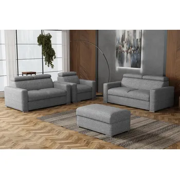 Sedací souprava Falco Sedací souprava Petrit 3+2+1+taburet Aragon šedá