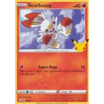 Karetní hra Pokémon MCD25 016/025 Scorbunny - McDonald's 25th Anniversary Stav: Near Mint, Verze: HOLO