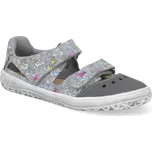 Barefoot dětské sandály Jonap - Fella šedé motýlci Velikost: 22