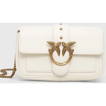 Kabelka Kožená kabelka Pinko bílá barva, 100061.A0F1 00A, vel. ONE SIZE