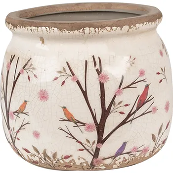 Clayre & Eef - Keramický květináč BIRDS IN NATURE 6CE1642M
