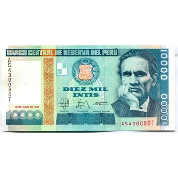 PERU. 10.000 intis 1988. Pi. 140.