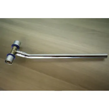 Vodovodní potrubí T-kus připojovací Plano niklovaná připojovací trubka - Cu15, 16 x 2 - 15 mm, délka 300 mm