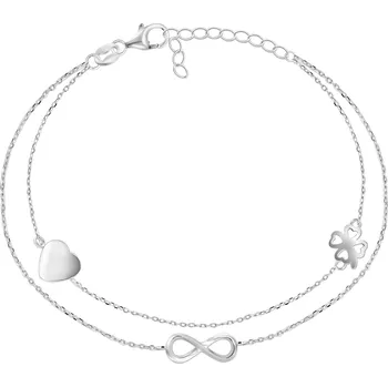 Náramek Brilio Silver Dvojitý stříbrný náramek s ozdobami BRC34W + 2 měsíce na vrácení zboží