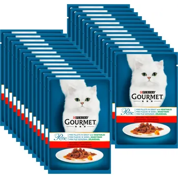 Purina Gourmet Perle krmivo pro kočky mini filety v omáčce s hovězím masem a mrkví 26x85g