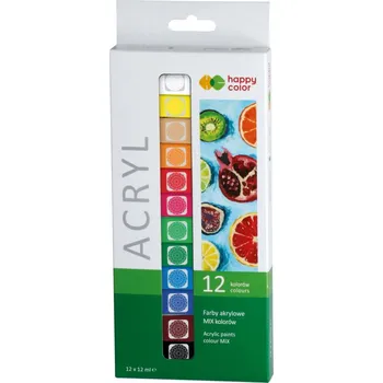 Vodová barva Happy Color Sada akrylových barev – 12 ks