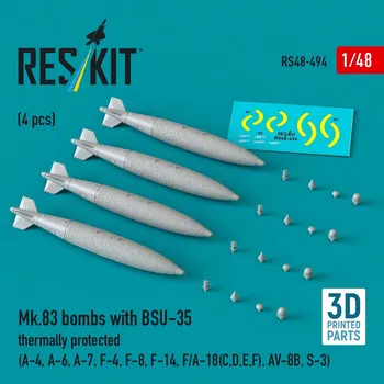 Plastikový model 1/48 Mk.83 bombs w/ BSU-35 thermally prot. (4 pcs)