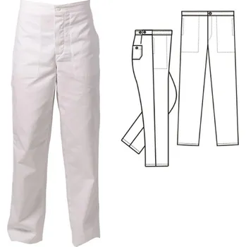 Gastro oděv (0460) kalhoty pánské lékařské do pásku - bílá - 52/170