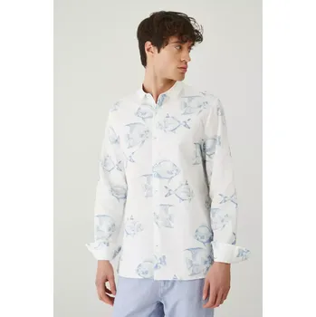 Pánská košile Lněná košile Medicine RS25.KDM702 modrá 50A, vel. M