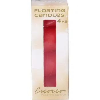 Svíčka Emocio Plovoucí svíčky červené, 4 ks v krabičce 4x25 gram 116 gram
