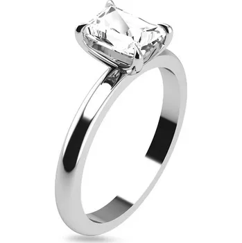 Prsten Obruč z bílého zlata solitaire pro 1ct diamant Bella, 14K CSTM5W-100 + dárkové balení LUXUS zdarma