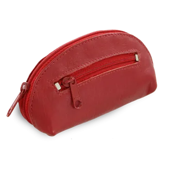 Arwel 619-0367 kožená dvouzipová klíčenka červená