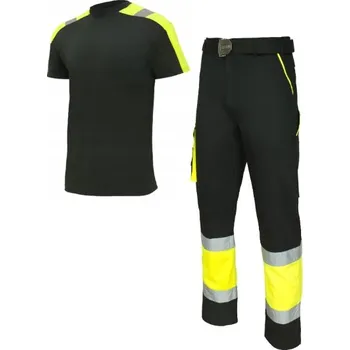 Pracovní obuv PRACOVNÍ KALHOTY LETNÍ TENKÉ BOZP S REFLEXNÍMI PRVKY + TRIČKO S