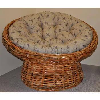 Křeslo Axin Trading Ratanový papasan Abaka s polstrem Polstr: Levandule