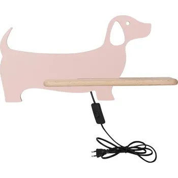 Nástěnné svítidlo Dětské nástěnné LED svítidlo Dog růžové dřevěné klasické CANDELLUX