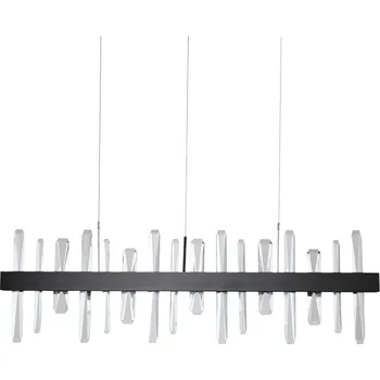 Závěsné LED svítidlo ARCTIC černé křišťálové 100 cm do obýváku a nad kuchyňský ostrůvek