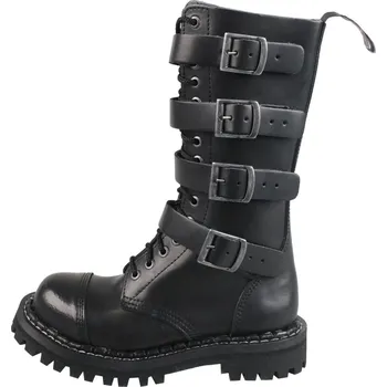 Pánská zimní obuv boty kožené pánské - 15 dírkové - STEADY´S - STE/15 - BUCKLE/4 - 44