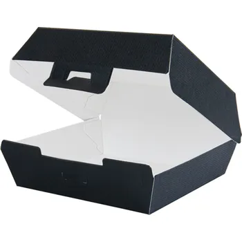 Jednorázové nádobí Box na hamburger černý 142/137/61mm 50ks