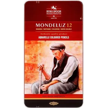 Kresba Mondeluz Akvarelové pastelky - 12 ks v plechu